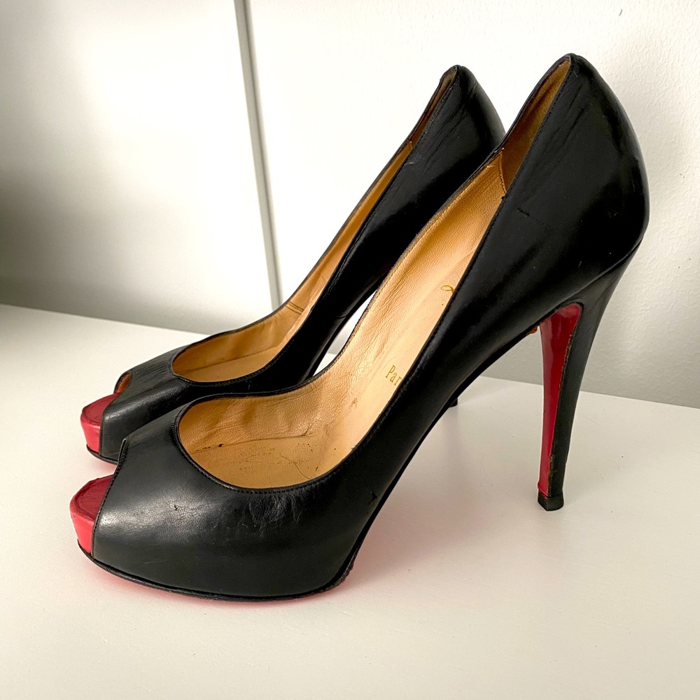 Christian Louboutin Black New Prive Red Sole Pump